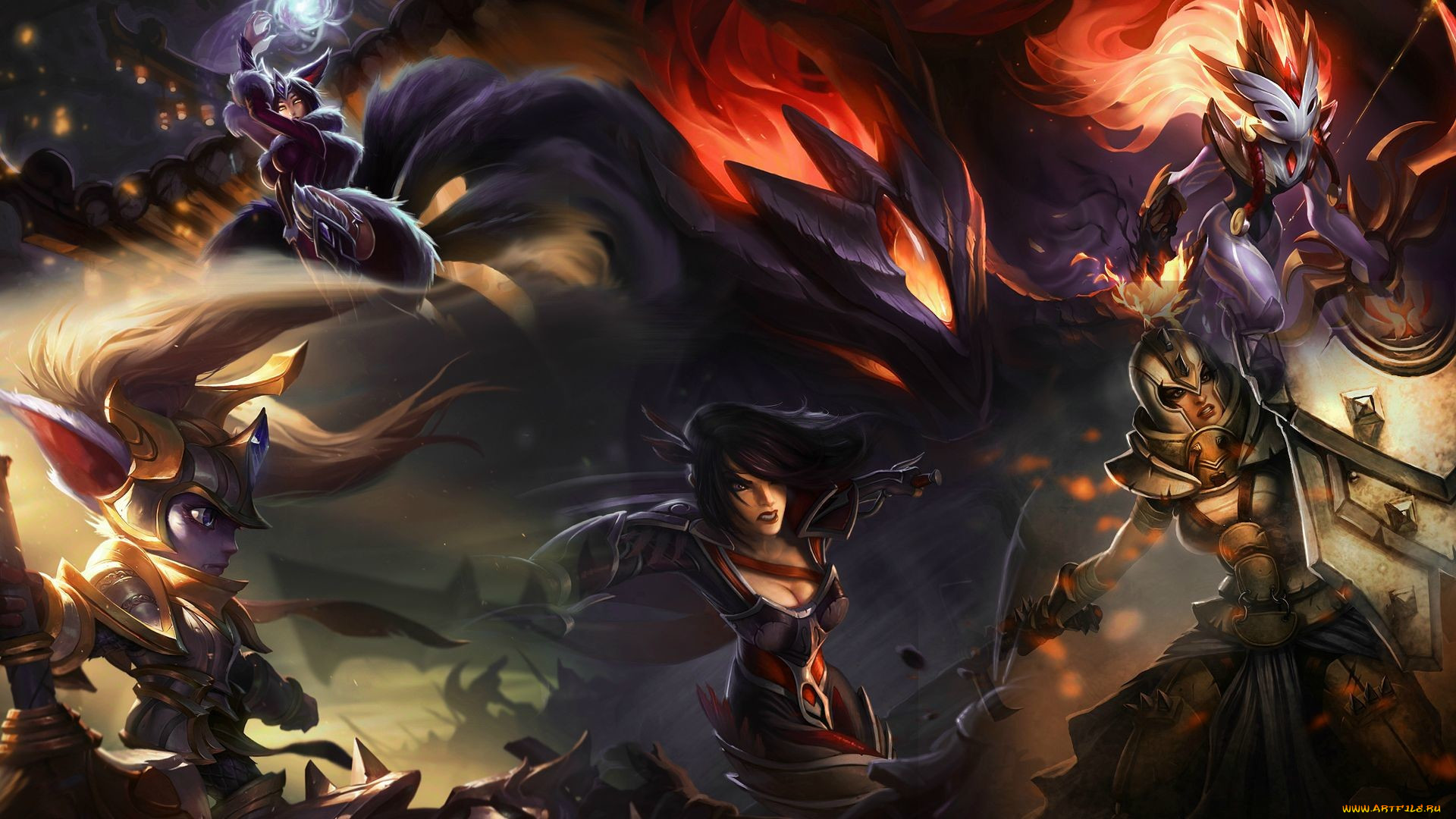  , league of legends, , , poppy, leona, kindred, ahri, fiora